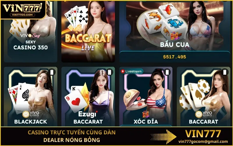 Casino Trực Tuyến Cùng Dàn Dealer Nóng Bỏng
