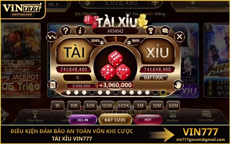 Điều kiện đảm bảo an toàn vốn khi cược tài xỉu Vin777