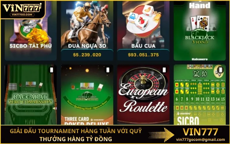 Giải đấu tournament hàng tuần với quỹ thưởng hàng tỷ đồng