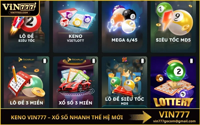 Keno Vin777 – Xổ Số Nhanh Thế Hệ Mới
